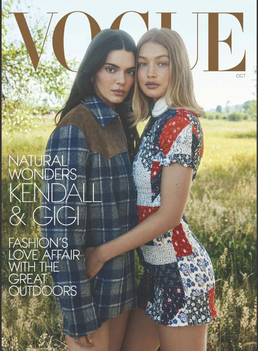 Vogue USA October 2025 Magazine - Kendall & Gigi Cover